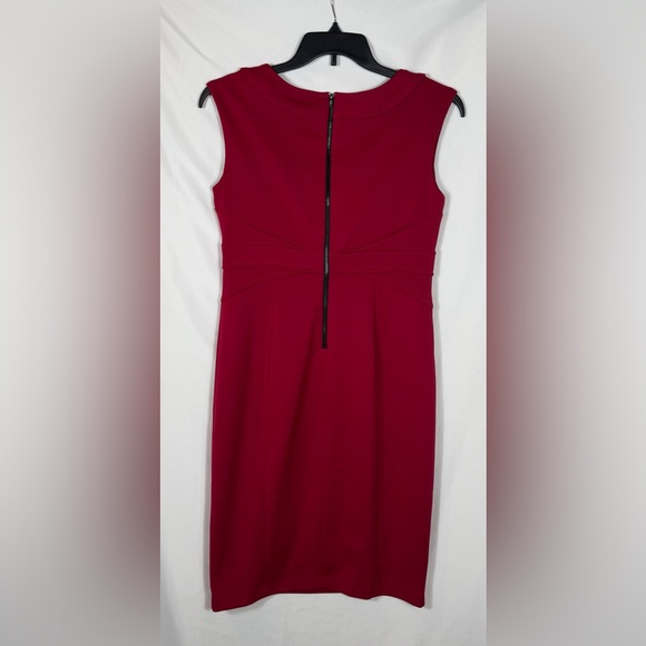 White House Black Market Red Sheath Dress W/Slimming Waist Detail, Size 12. NWOT - Picture 9 of 13